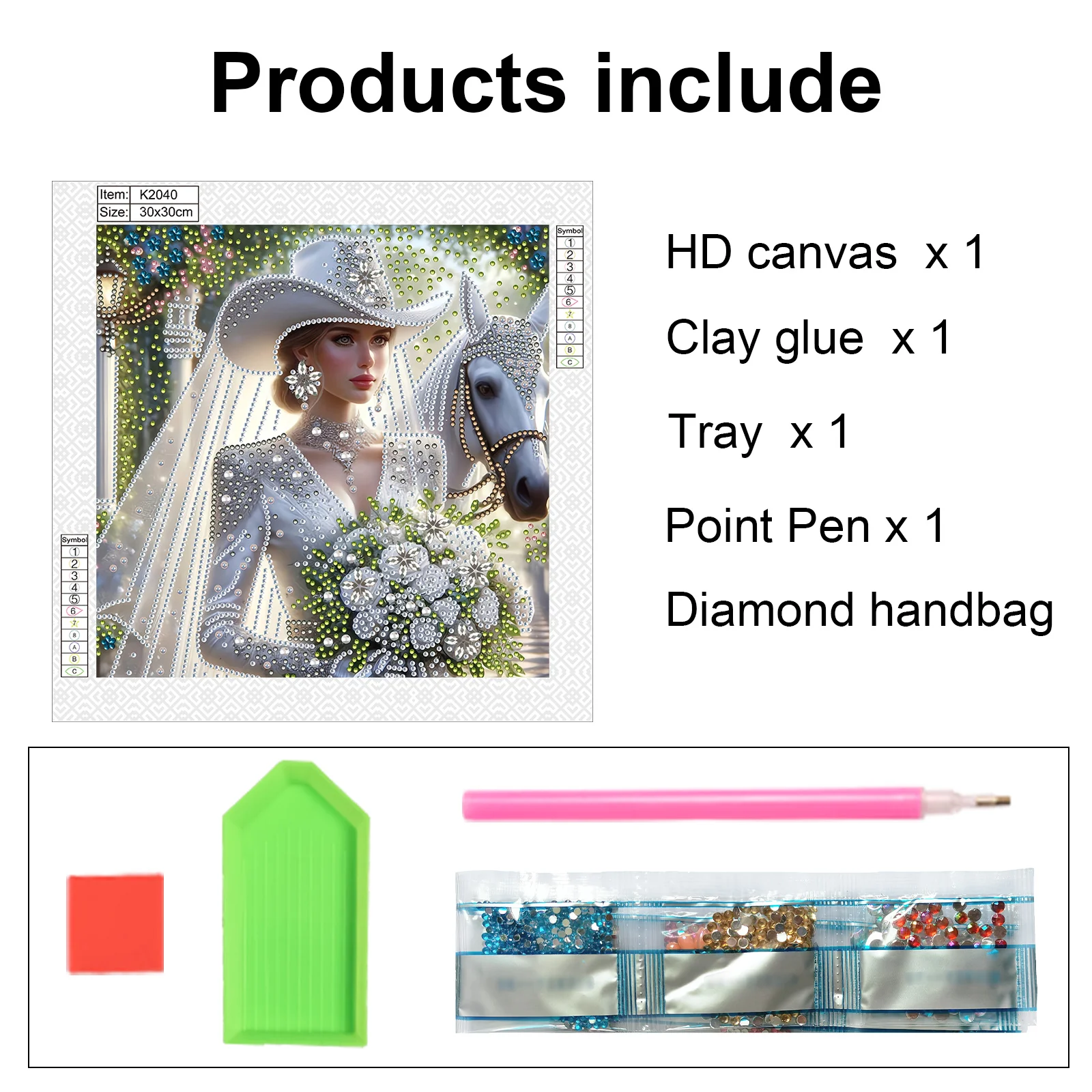 Bride Special Shape Diamond Art Painting Kit for Adult Beginner,Crystal Diamond Special Shape Kit for Home Wall Decoration Gift view 3