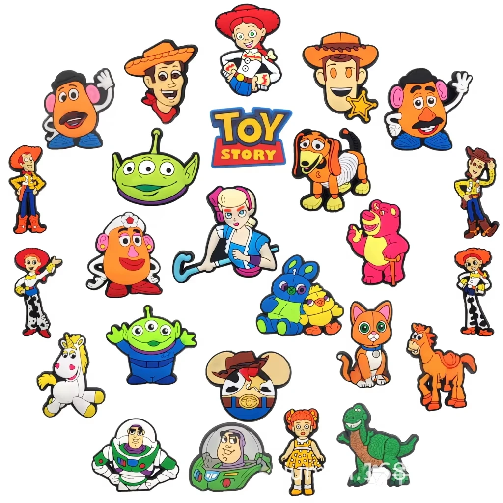 MESUCA 40pcs toy Story Set series Shoes Charms 3D Shoe Buckles DIY Decorations for Sandals & Beach Bags Fashion PVC Accessories - view 3