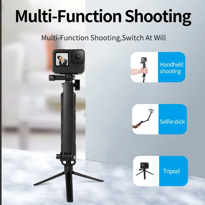 TELESIN Portable Floating Selfie Stick Tripod for Gopro Hero 13 12 11 10 9 8 7 6 DJI OSMO Action 5 4 3 Action Camera Accessories