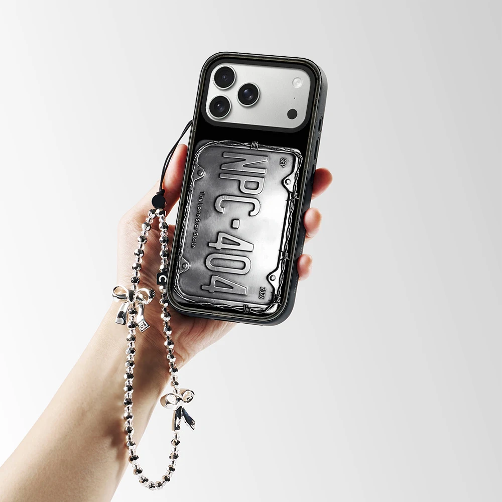 Simple Silver Letter Sign Impact Black Border Magnetic Cover for IPhone 13 14 15 16 17 Pro Max Case for IPhone 17Pro