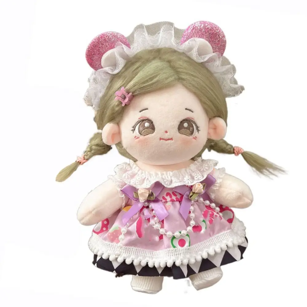 

20cm Doll Dress Suit Lace Changing Dress Game Mini Blouse Pants Suit Accessories Blue&white Doll Clothes Cotton Stuffed Dolls