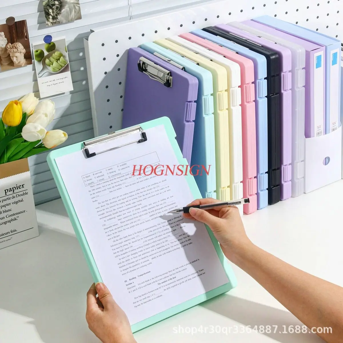 A4 plastic transparent file box, multifunctional test paper, single force tablet folder, high aesthetic value, organizing