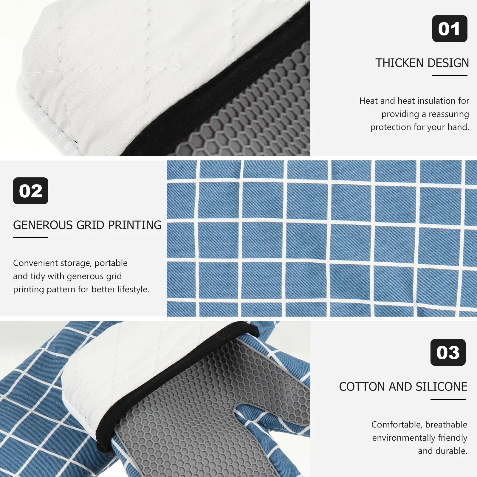 

Heat Cooking Baking Microwave Protective Protective Heat Insulating Gloves High Useful Baking Gloves Quality Cotton