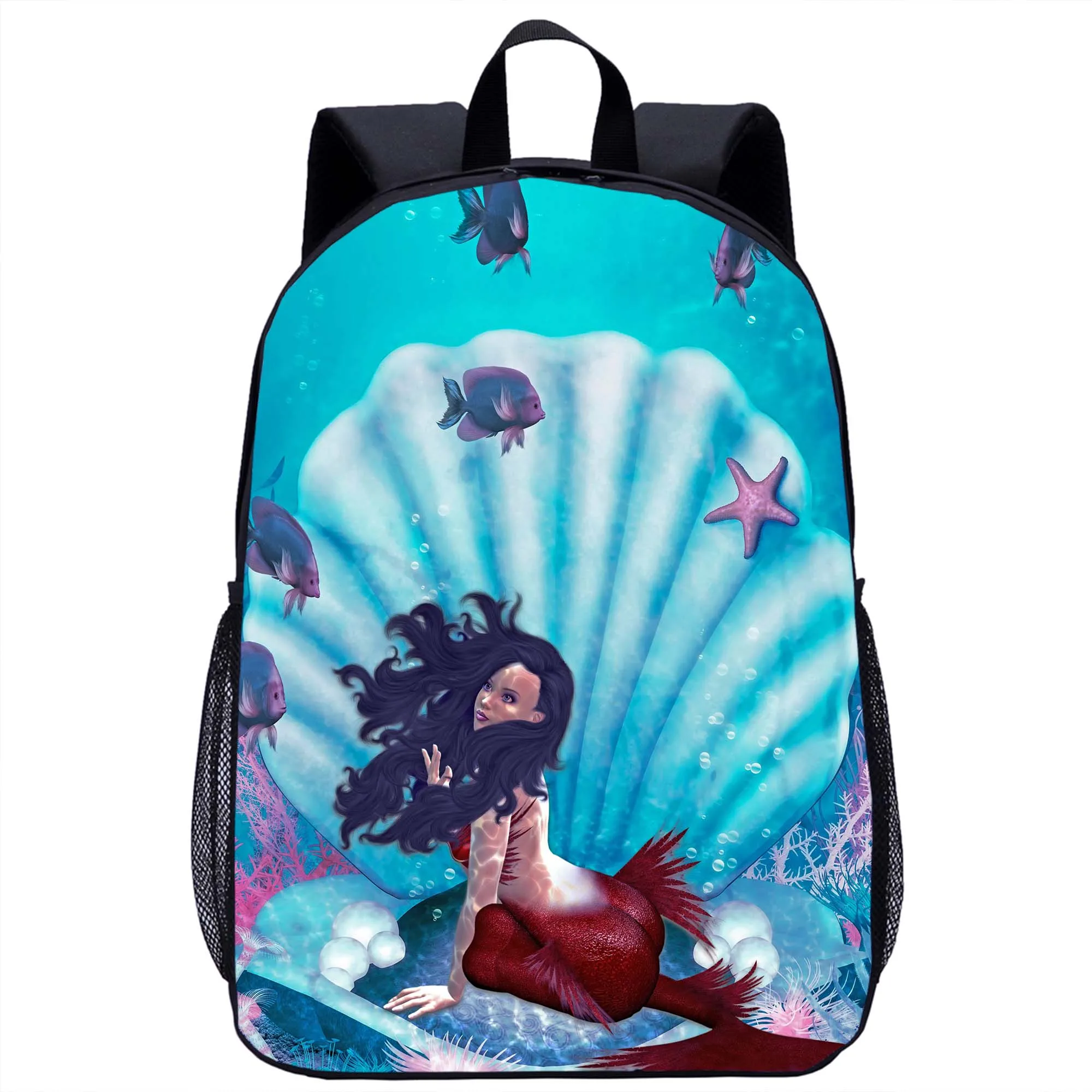 Mochila con patrón de sirena de los Fondos Marinos para niñas y niños, mochila escolar multifunción, mochilas casuales para adolescentes, mochilas de viaje