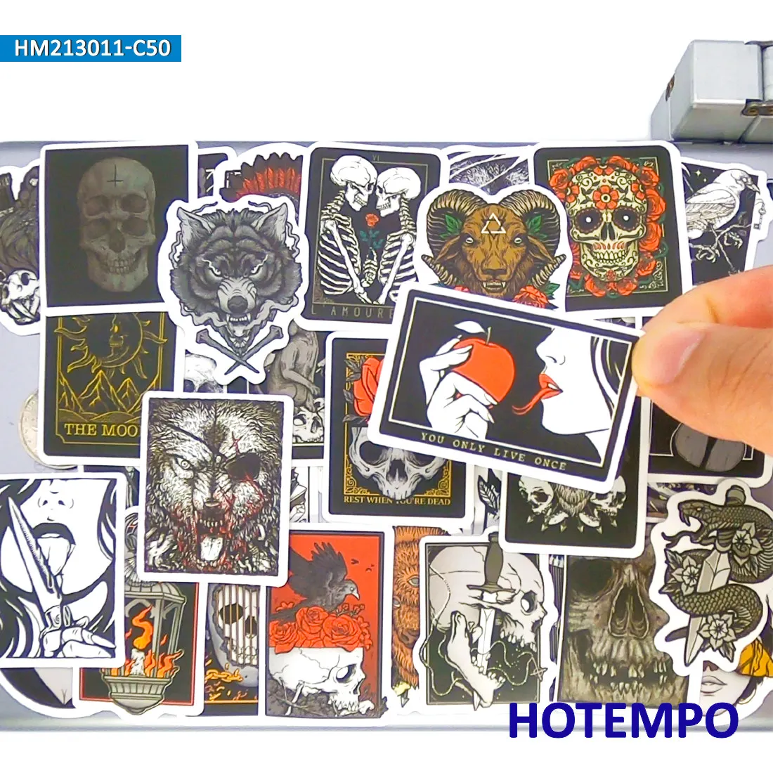 Gothic Style Stickers, Witch Demon Monster Skeleton, Fashion Retro Art, for DIY Creative Decoration, Funny Sticker, 20/30/50PCS