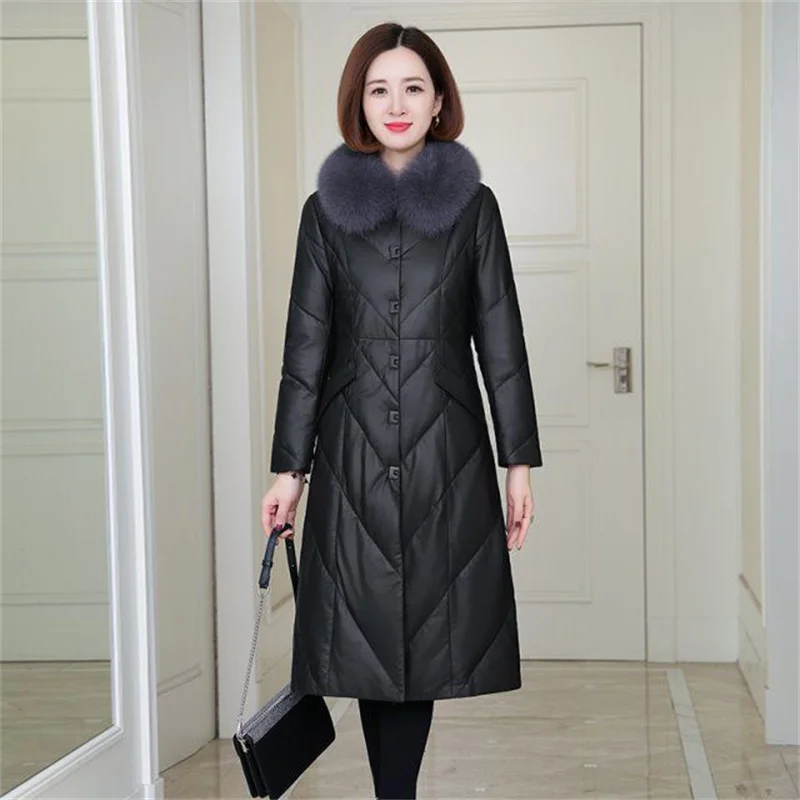 2024-women-winter-pu-leather-overcoat-new-female-mid-length-cotton-padded-parkas-femme-thickened-warm-coat-cotton-padded-jacket