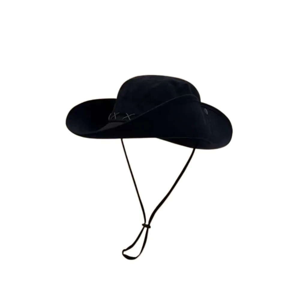 Vintage Breathable Western Cowboy Hat Adjustable Retro Wide Brim Sun Hat Anti UV Climbing Fisherman Sunshade Cap Man
