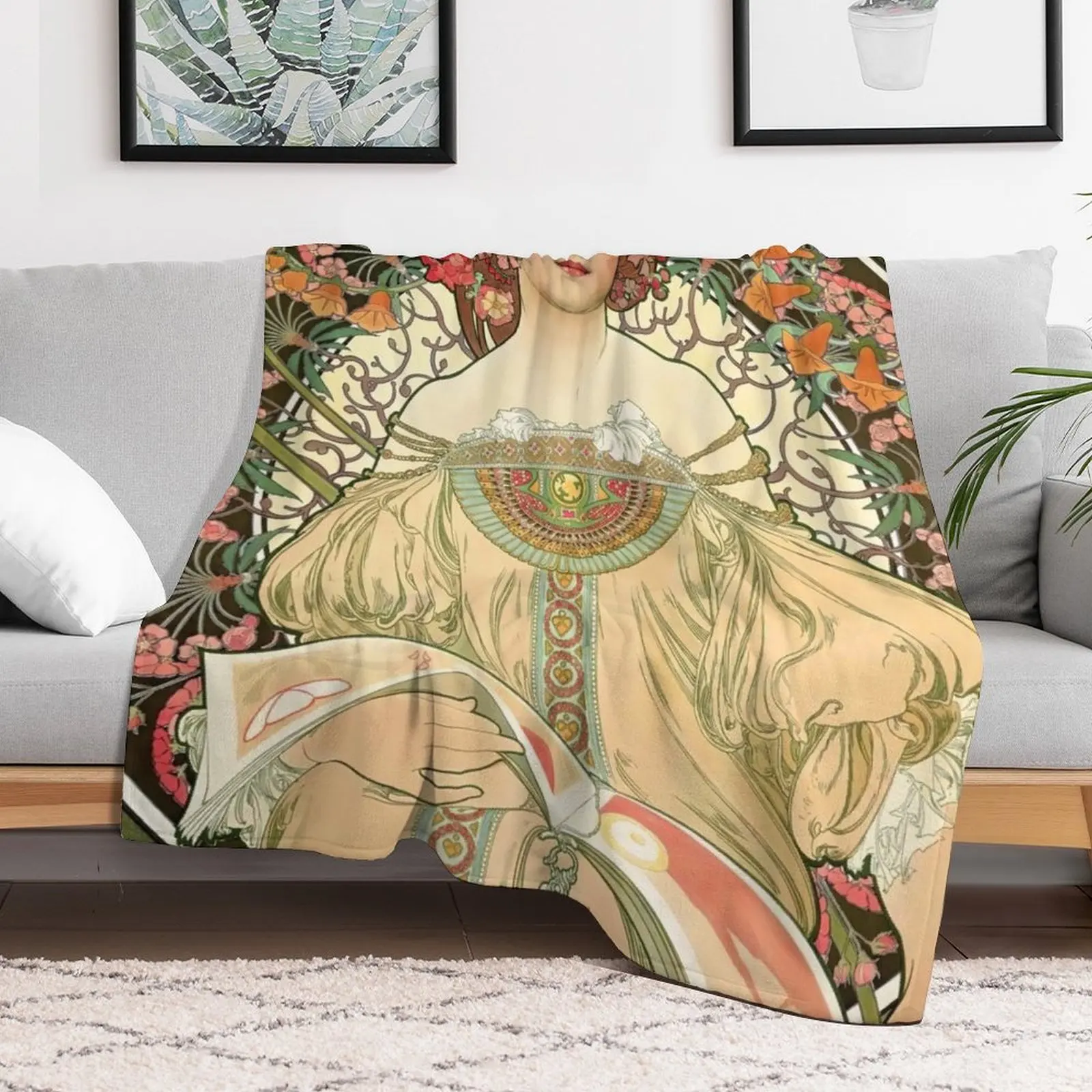 

Devaneio - Alphonse Mucha 1897 Throw Blanket Beautifuls Soft Beds Furry Hairys Blankets