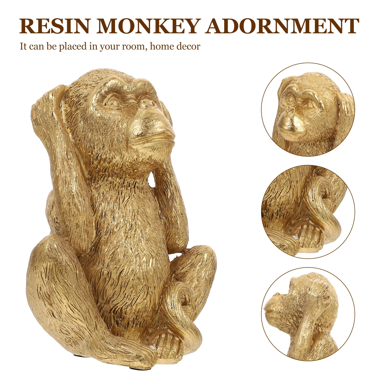 

Resin Monkey Adornment Mini Exquisite Desktop Ornament Creative Monkey Sculpture Home Decor Home Desktop Ornament