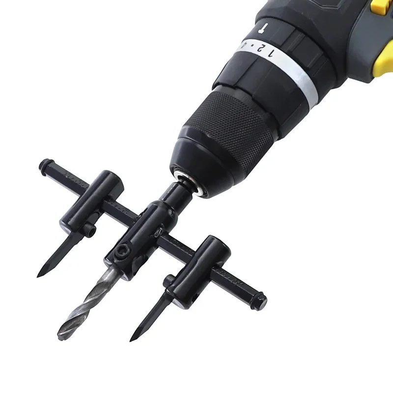 Circle Hole Saw Adjustable Drill Bit 120/200/300mm Aircraft Type Wood Hole Drill Bits Saw Cutter Cordless Woodworking Tools