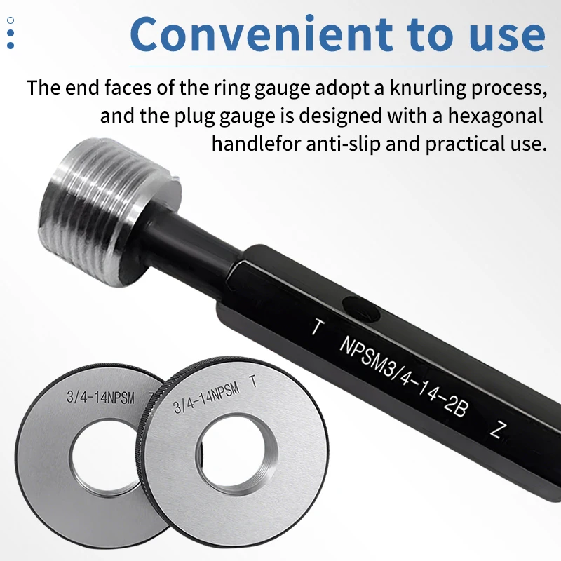 1PCS/SET NPSM Cylindrical Pipe Thread Plug/Ring Gauge Measure Tool NPSM 1/8~3/4 1''-- 1''1/4 1''1/2 2''-- 2''1/2 3''--