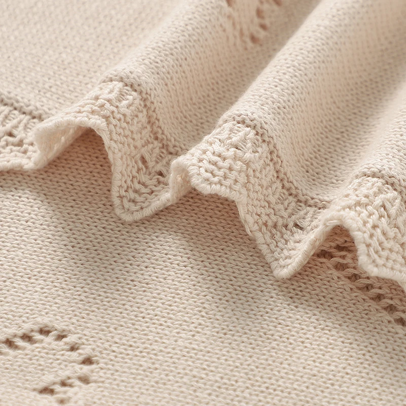 아기 Swaddle 담요 코튼 100*80cm 부드러운 니트 신생아 소년 소녀 유모차 랩 담요 이중 용도 유아용 침대 침구 셀룰러