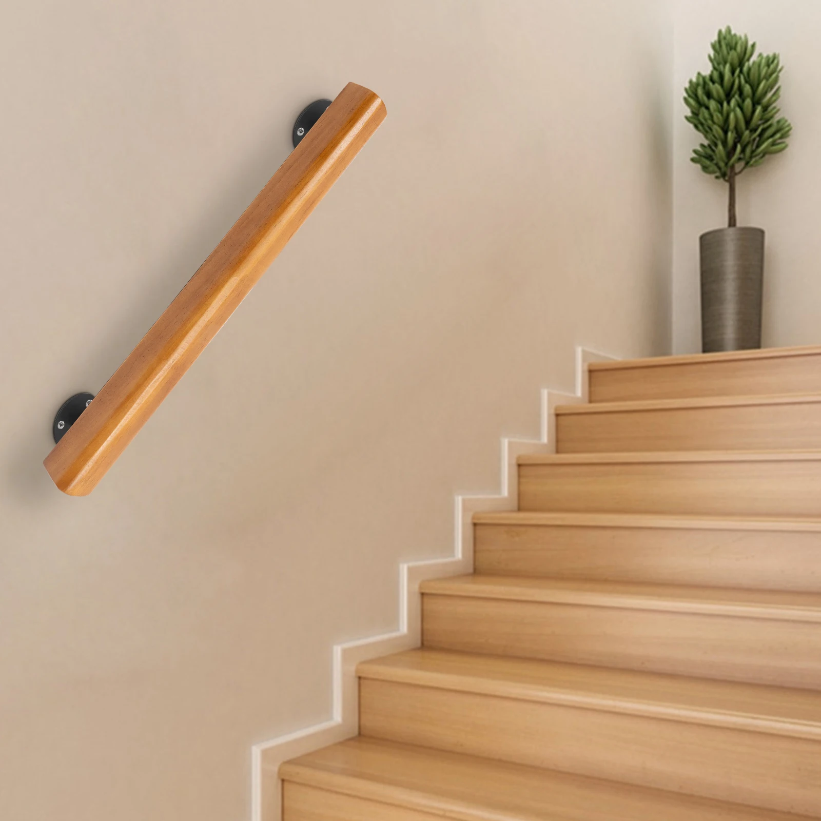 Solid Pine Wood Handrails for Stairs, 2ft Length, Rounded Edges for Safety,  and Stylish, Perfect for Enhancing Home Décor