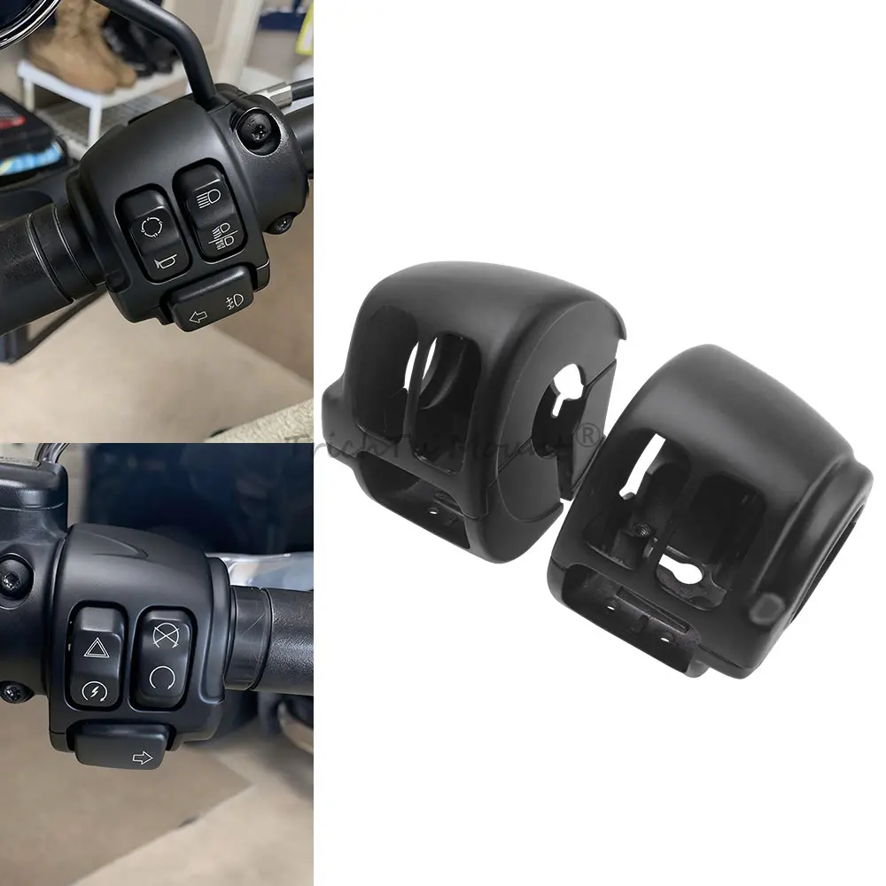 

1 Pair Motorcycle Handlebar Control Switch Housings Cover Aluminum Matte Black Fit For Harley Dyna Softail Sportster 2011-2024