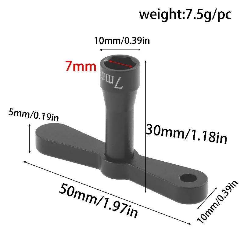 RC Remote Control Model Car Sleeve, Hex Socket, 17mm Nut Wrench, M4 Nut, 7mm Tire Removal Sleeve