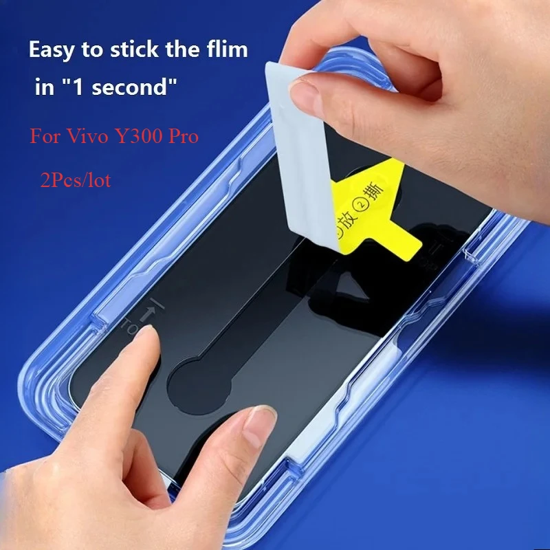 

2 Pcs Screen Protector For Vivo Y300 Pro Tempered Glass Auto Matic Installer Tool