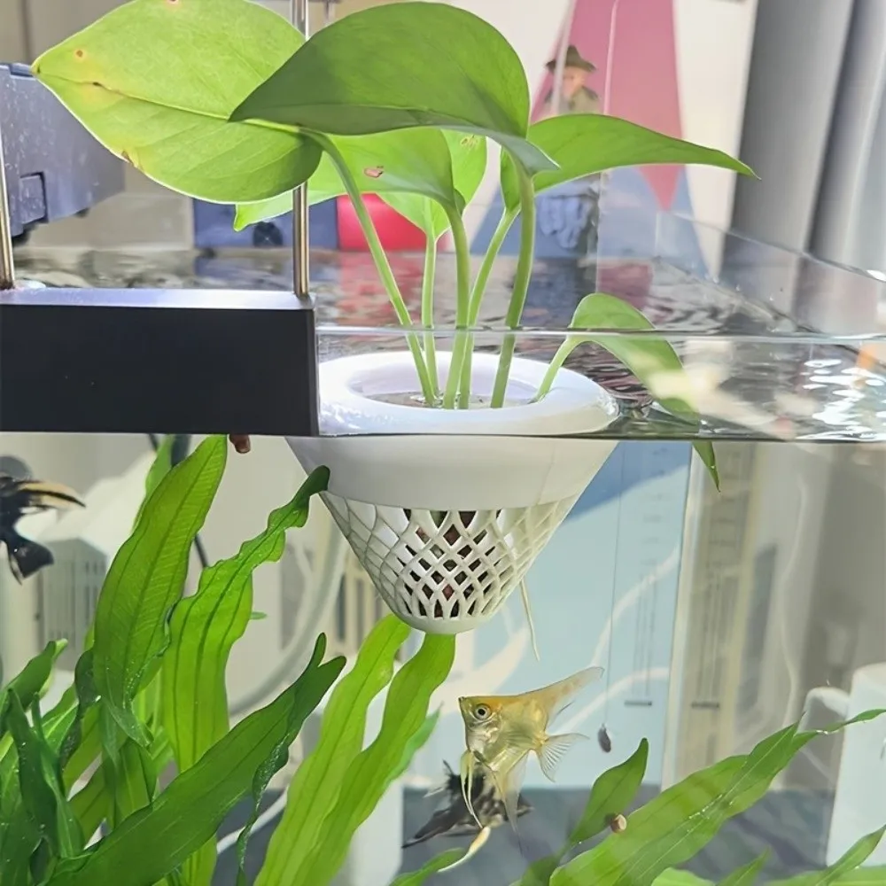 3D Printed Floating Aquarium Planting Basket Growing Pots Plastic Fish Plant Symbiosis Planter Decorative