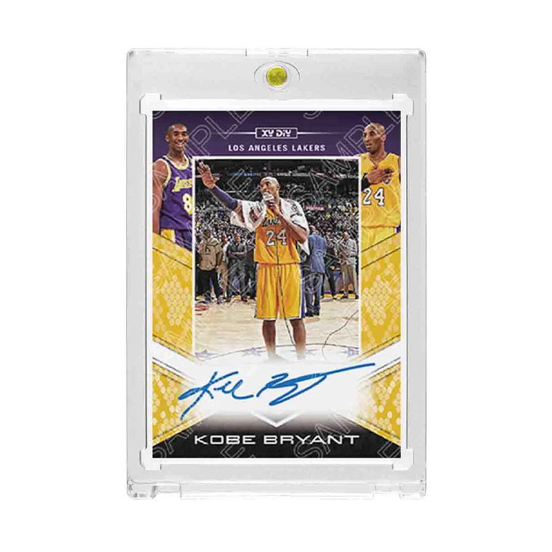 2025, DIY-Sternkarte im KB-Stil, Lakers Kobe Bryant, gedruckte Signatur, selbstgemachte Sammelkarte, Brechungszone, Ziegel