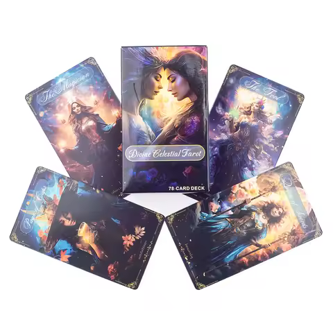 78pcs Divine Celestial Tarot Deck - 10.4*6.1CM Divination Cards for Classmate Gathering &amp; Fortune Telling Game