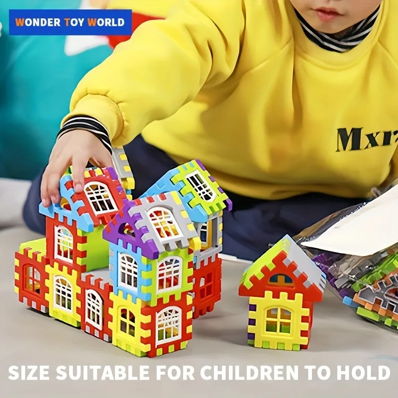 150Pcs DIY Haus Montage Bausteine Kreative Platz Große Partikel Blöcke wand Fenster Modell Puzzles Kinder Geburtstag Geschenke