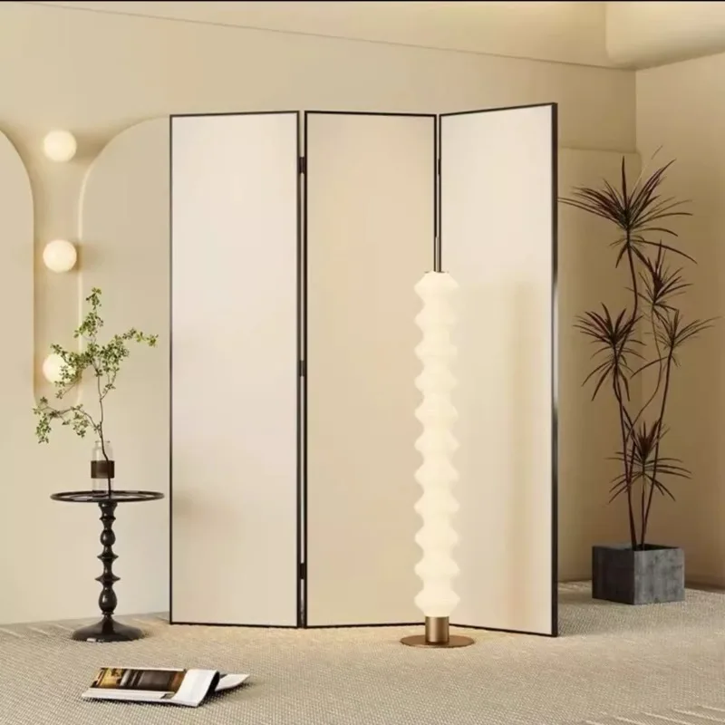 

French cream screen partition living room bedroom sofa mobile blocking small apartment home modern folding folding screen