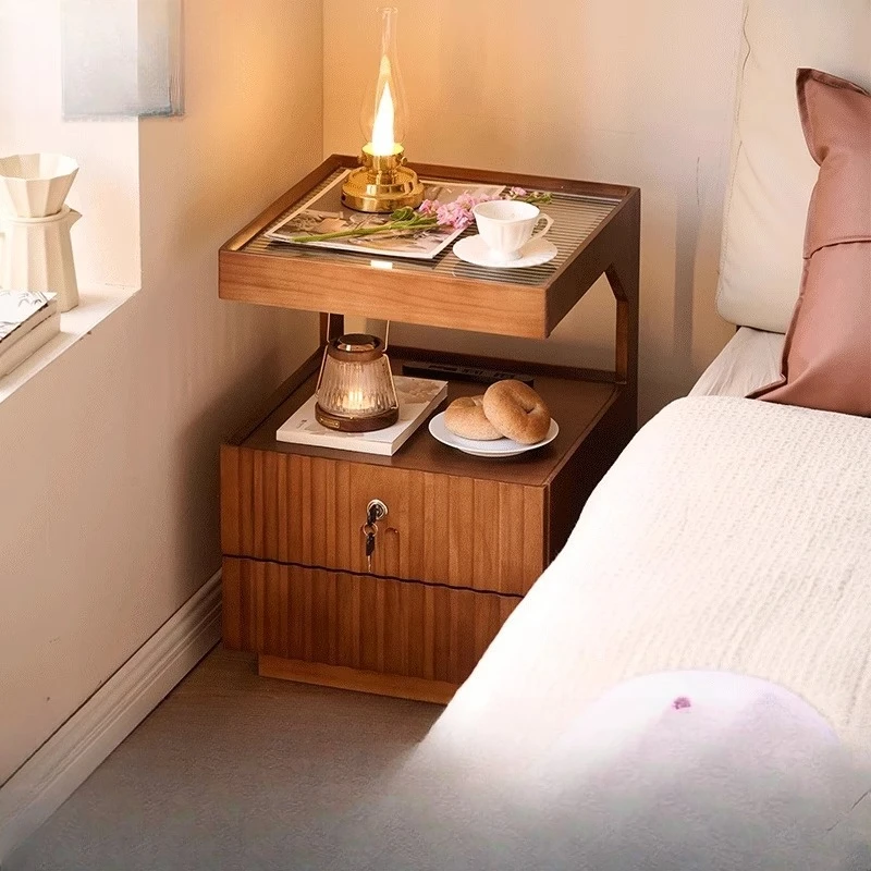 

Bedside table Bedroom household solid wood bedside storage cabinet Creative small bedside side cabinet Locker