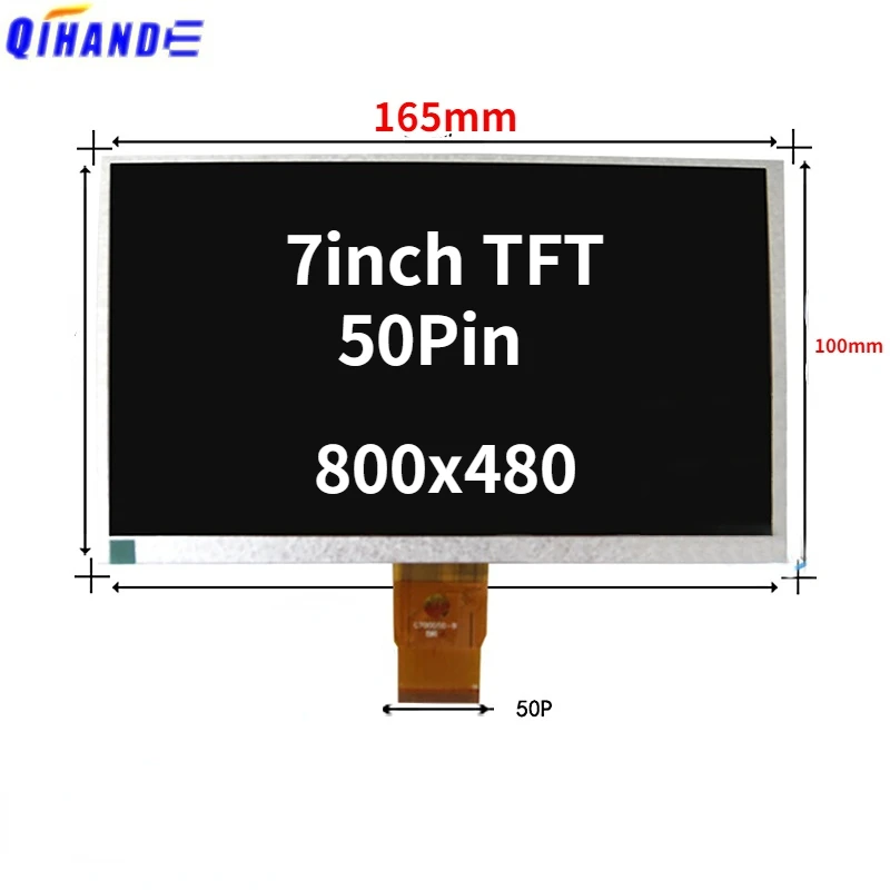 Imagem -02 - Ahd Universal Polegada 50pin Brilho 400cd m2 Ips Ângulo de Visão 1024x600 Pixel Rgb Tela Lcd Monitor do Carro Substituir a Tela Novo