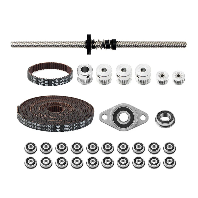 

VORON 0 Set,2GT 20T 16T Pulley,GT2 LL-2GT RF Open Timing Belt,110-2GT Shaft Bearing,F688 F623 KFL08 T8X8 Lead Screw Nut