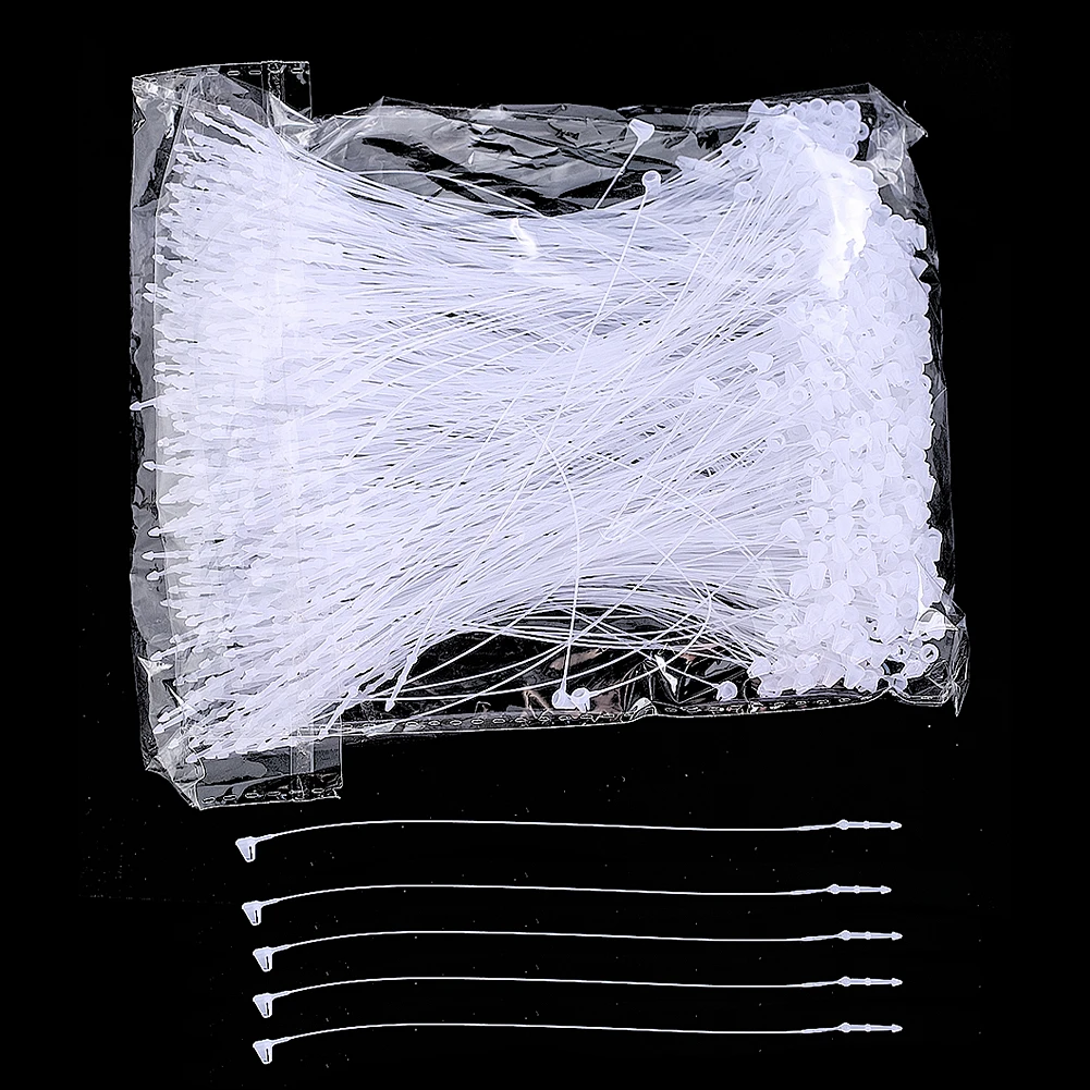 1000pcs 14cm Plastic Tag Ties Fasteners Cable Zip Ties Translucent White for Labeling Hanging Tags Clothing Retail Inventory Use