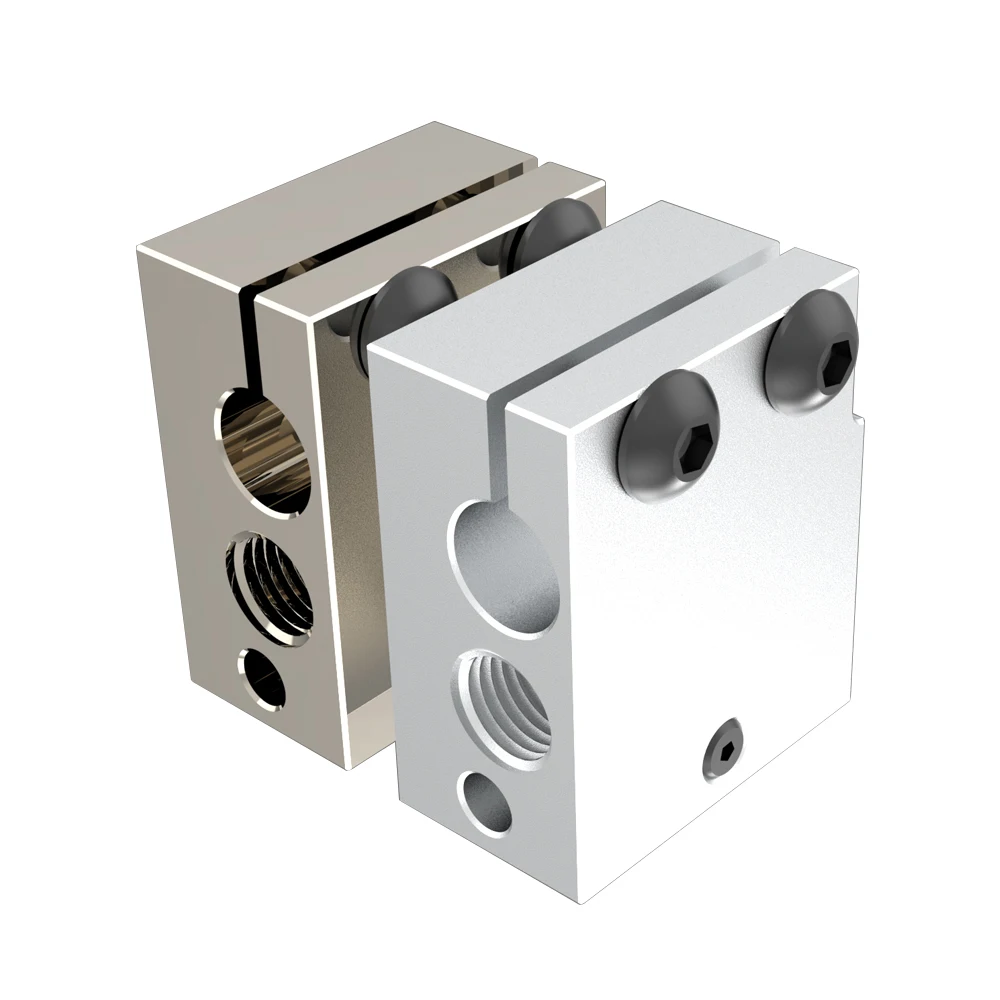 High Quality V6 Volcano Aluminum or Plated Copper Brass Heat Block for PT100 HT-100K Hotend 3D Printer Extruder Heated Block