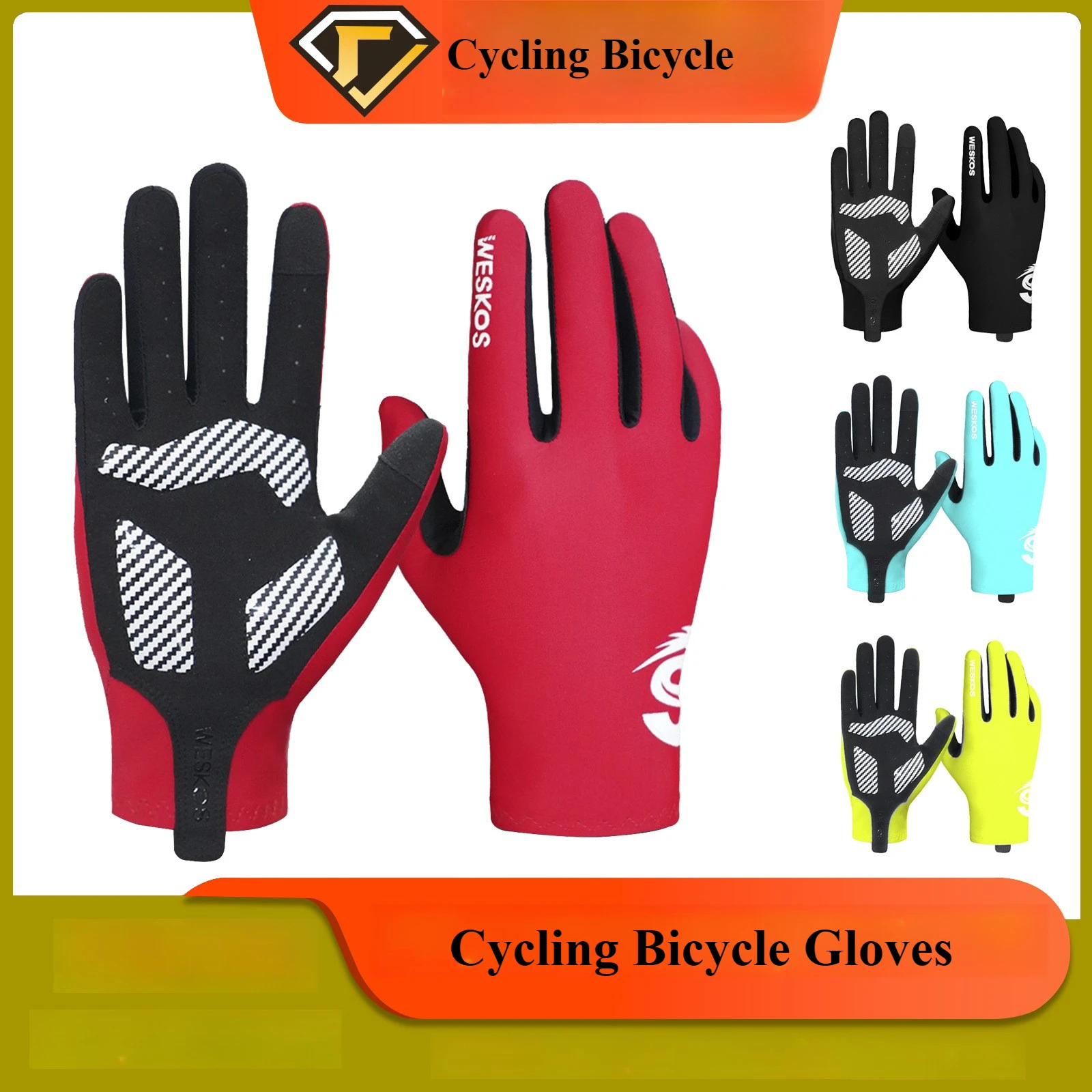 

Breathable Anti-Slip Cycling Gloves for Men Women Shockproof Wear-Resistant Full Finger Touchscreen Bicycle Gloves Run Fitness