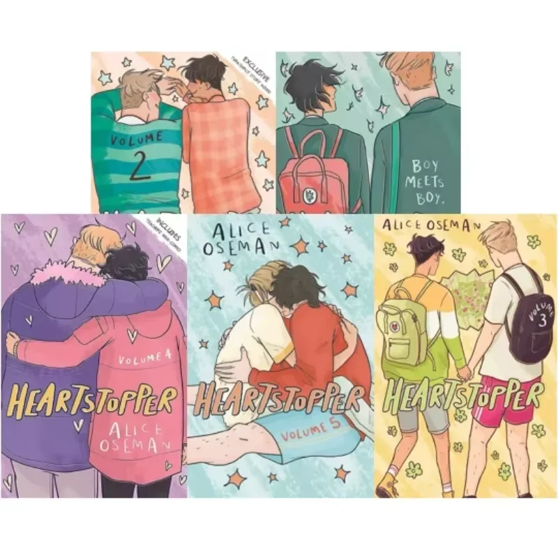 

Comic Novel Books Heartstopper Series Volume 1-5 Books Set By Alice Oseman Anime Sleeves Books in English To Read Romance Storys