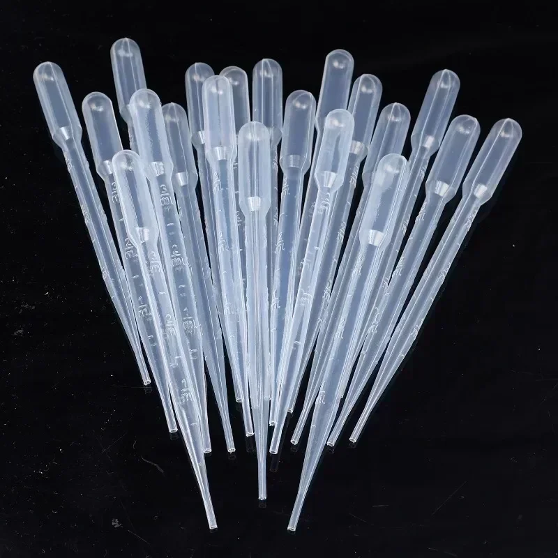 300/20Pcs Disposable Graduated Laboratory Plastic Pipette Liquid 1ml 3ml Transfer Droppers Container Equipment Straw Makeup Tool