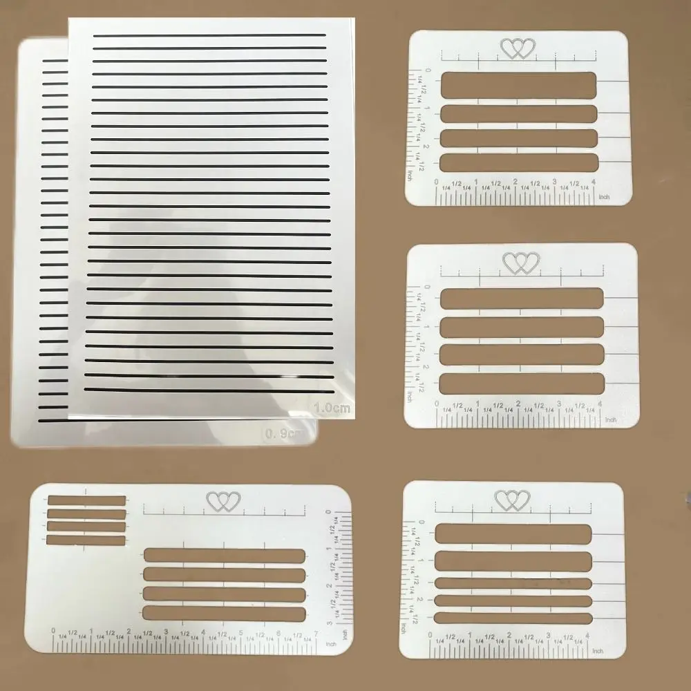 4/6Pcs DIY Templates Ruler Multi-use Lines Guide Envelope Template Durable Precision Writing Clear Calligraphy Stencil Office