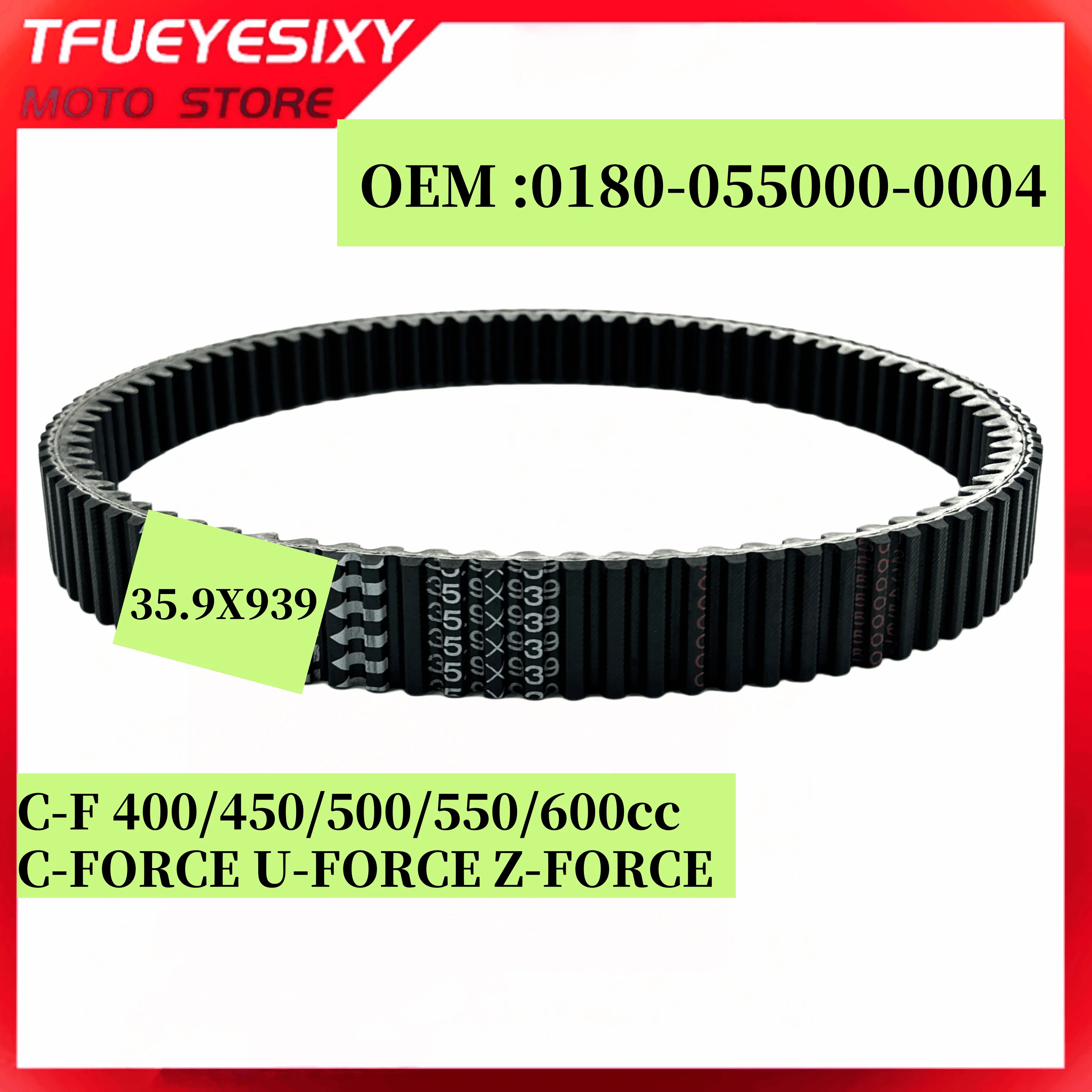 

Kevlar 35.9x939 Drive Belt For CFMoto 0180055000 X5 X6 Z6-EX 520L CFORCE CF450 500 550 600 0180-055000-0001 0180-055000-0004