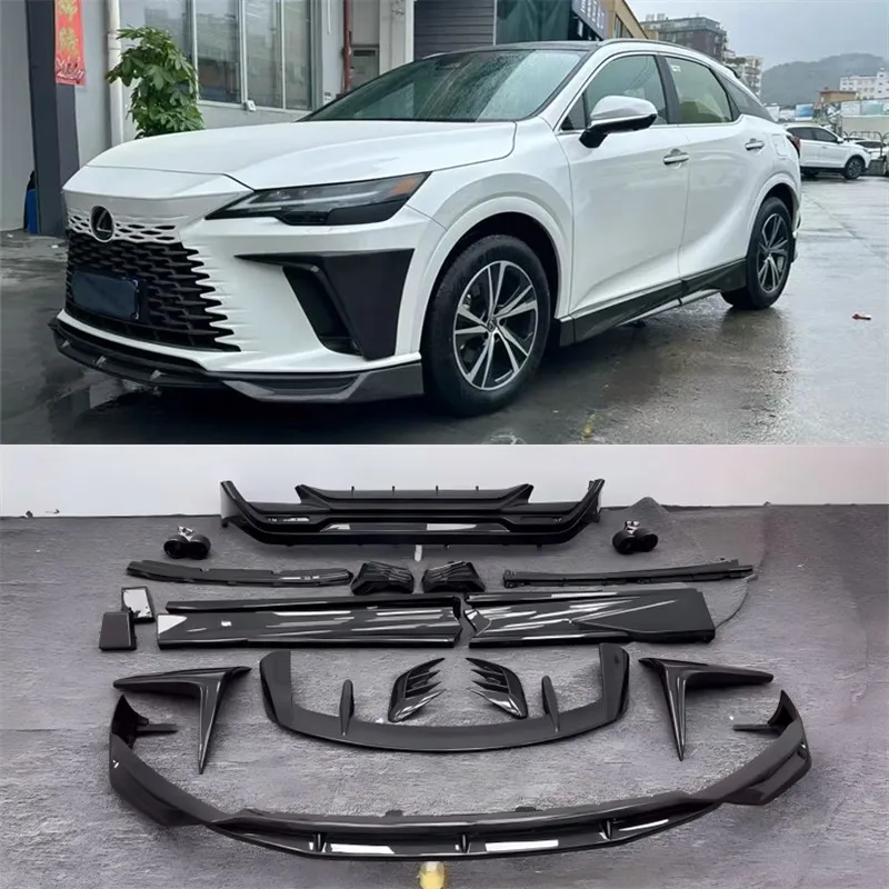 For Lexus RX350 RX450 RX500H 2023-2025 Real Carbon Fiber Bumper Front Lip Rear Diffuser Side Skirts Tail Wing Spoiler Body Kit