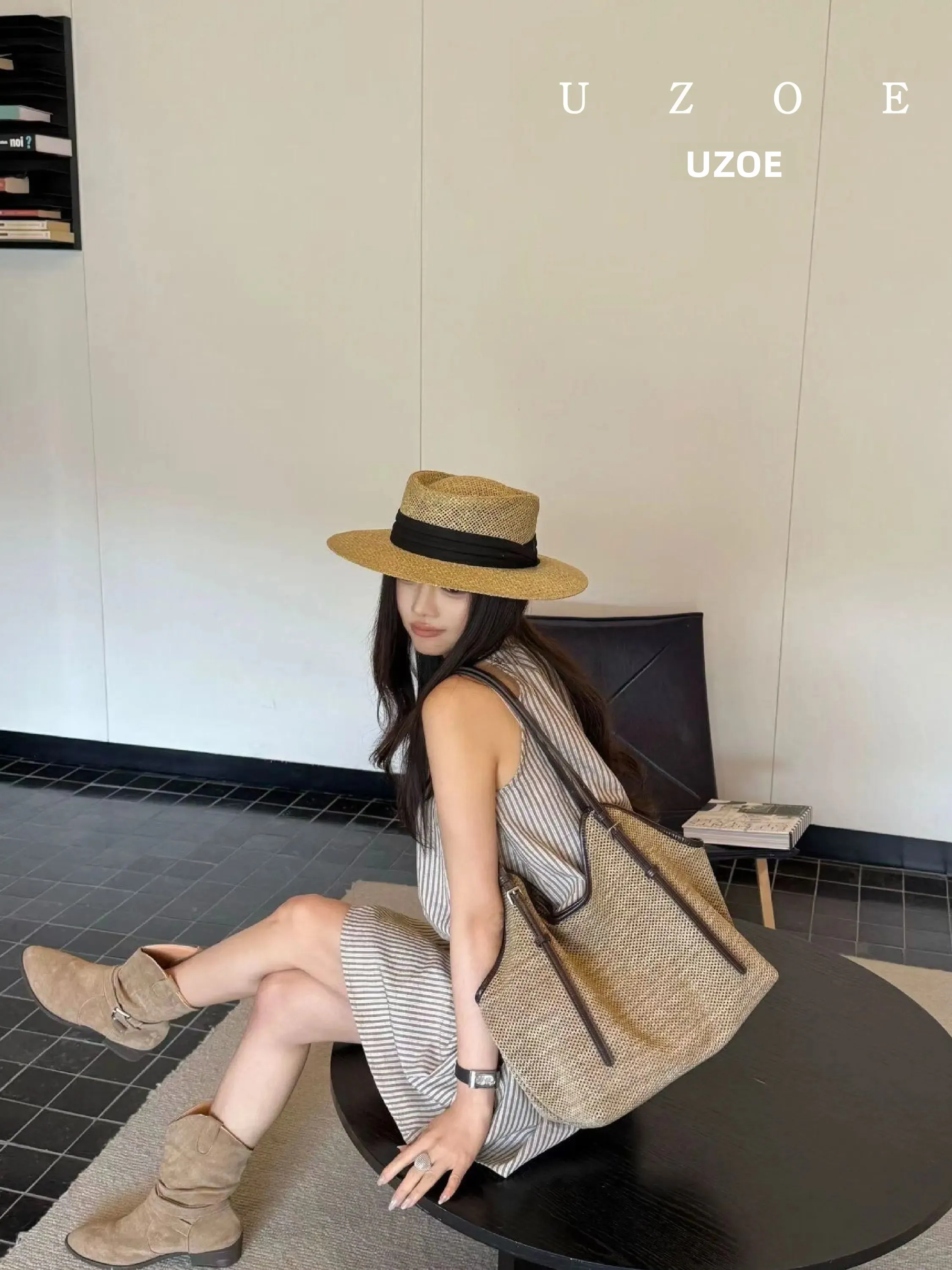 uzoe-summer-large-capacity-beach-vacation-casual-basket-bag-woven-underarm-tote-bag-casual-simple-style-double-shoulder-strap