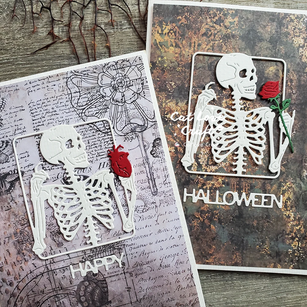 Catlove Skull Frame Halloween Metal Cutting Dies Scrapbooking Mold Stencil Die Cuts Card Making DIY Craft Embossing New Dies view 5