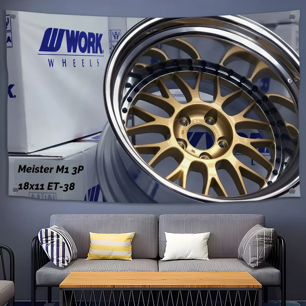 Modification-w-Work-Wheels Cool Flag Room Bedroom Home&Outdoor Wall Hanging Concert Printed Background Decoration Art Banner