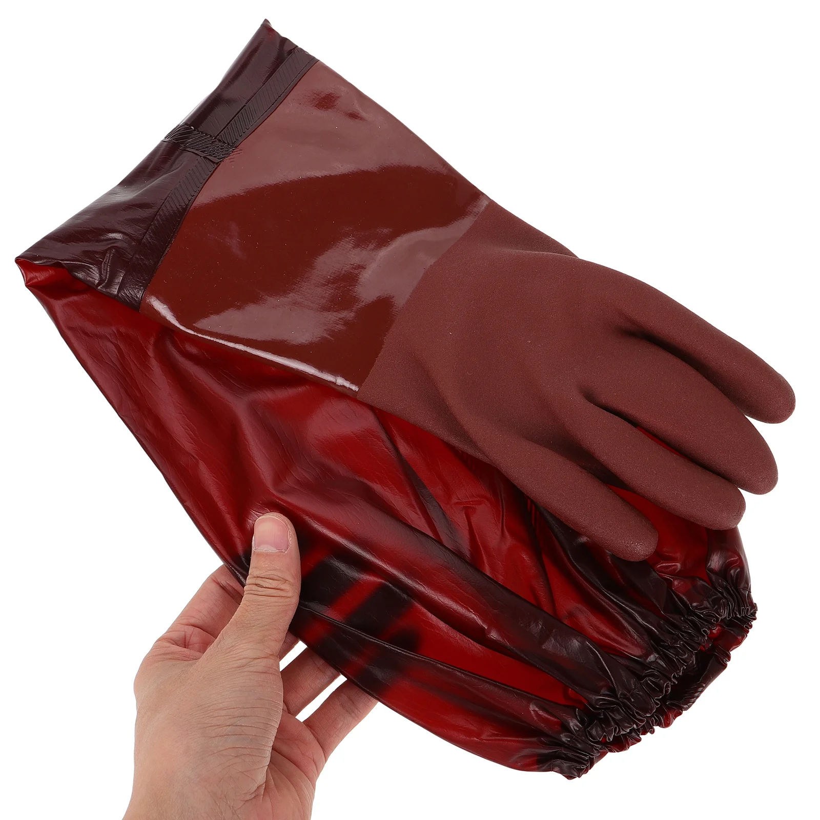 ถุงมือทำความสะอาดยางยาวพิเศษกันน้ำป้องกันการเจาะสำหรับล้างจานงานสวนป้องกันสภาพอากาศหนาวเย็นนำกลับมาใช้ใหม่ได้