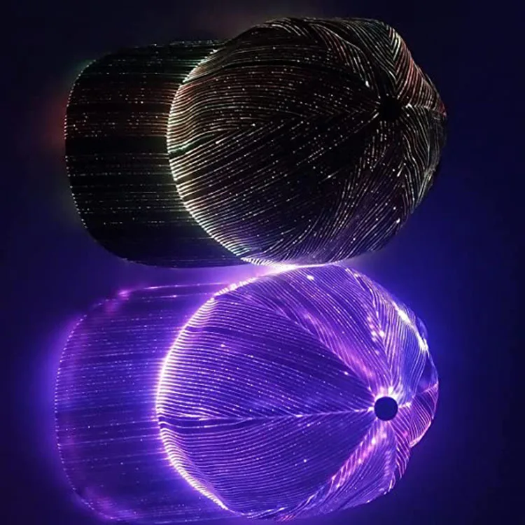 Oohmy Glasfaserkappe, LED-Hut mit 7 Farben, leuchtend leuchtende EDC-Baseballmützen, USB-Aufladung, leuchtende Kappen, Performance-LED-Kappe – Detail 8