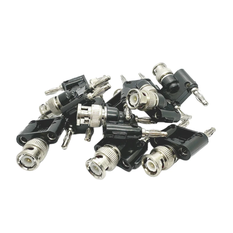 BNC Male to Dual Banana Male Plug Binding Post RF Coax Coaxial Splitter Connector
