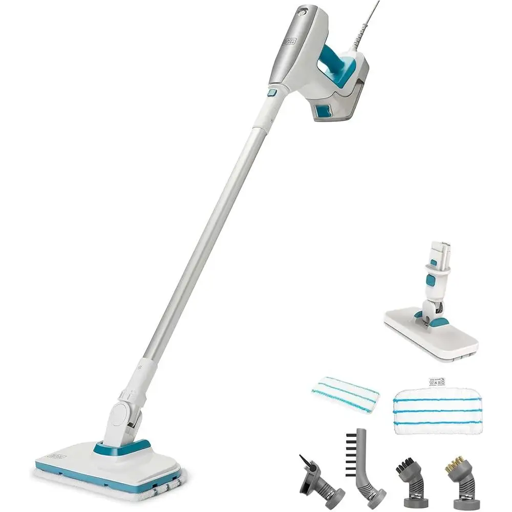 Multi-Purpose Steam Cleaner Corded Handheld Steam Mop 99.9% Germs Removal 6 Attachments Lightweight Quick Heat-up Multi-Surface