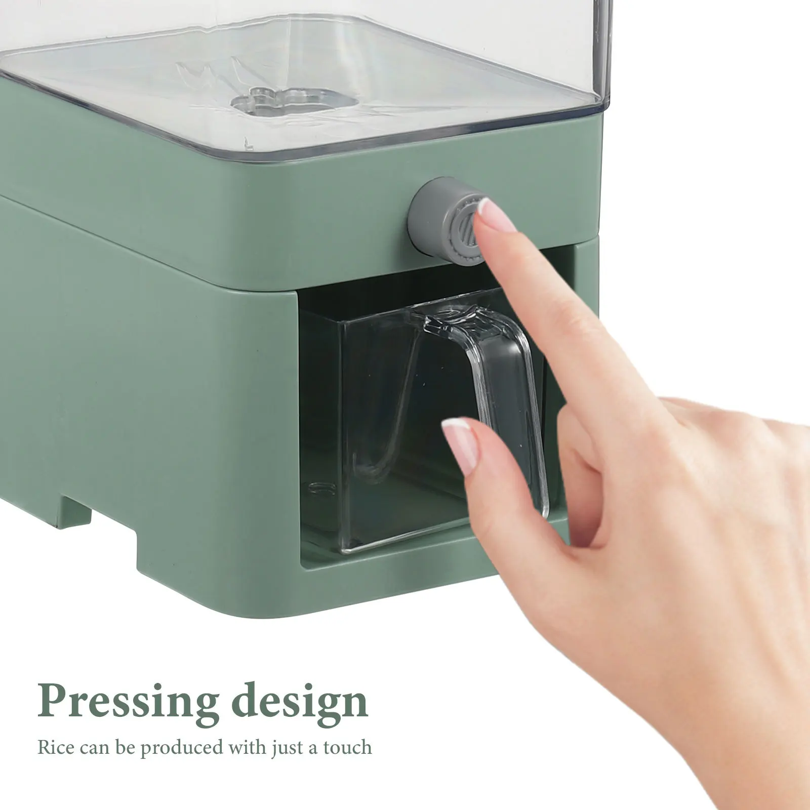 Dispensador de Arroz de 3.75L para Encimera, Contenedor de Almacenamiento de Granos de PP de Alta Calidad con Taza Medidora para Frijoles, Lentejas, Cereales y Avena