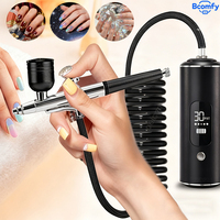 Airbrush Nail with Compressor Mini Cordless Airbrush Portable Air Brush for Painting Electric Mini Spray Gun