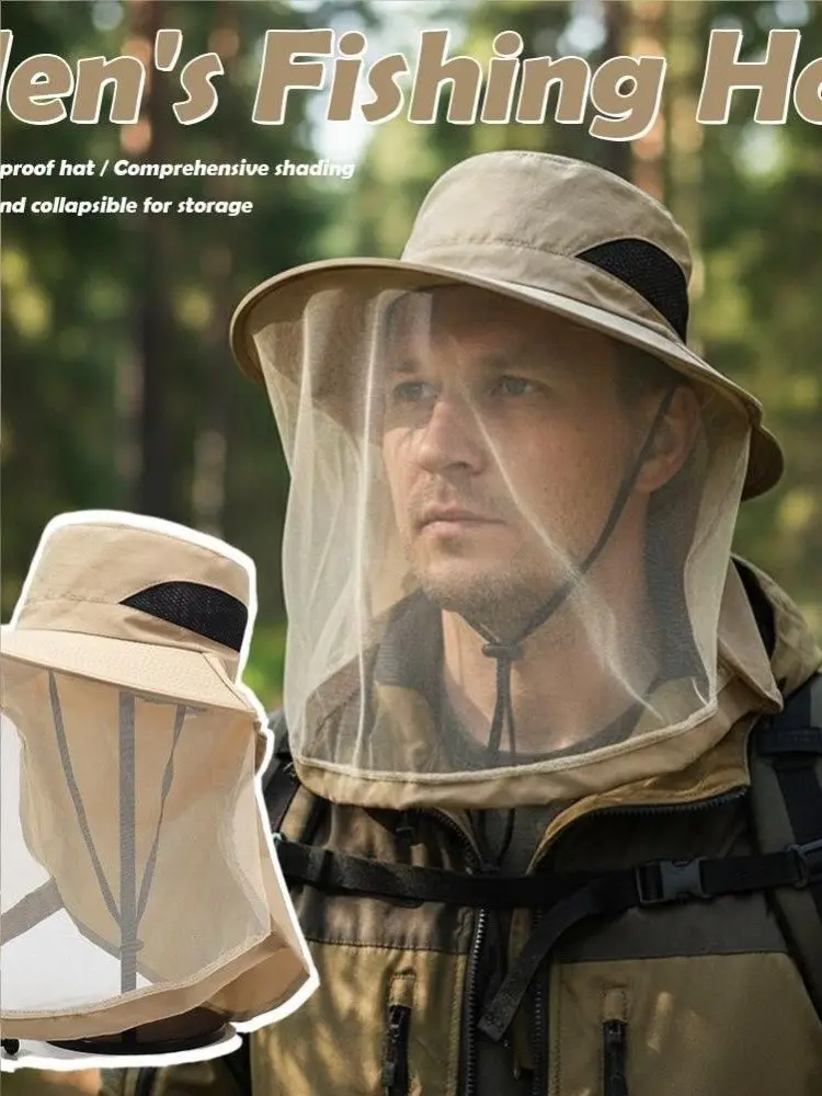 Breathable Mosquito Head Net Hat - Lightweight Bug Mesh Sun Cap for Camping Hiking Gardening, Beekeeper Protector (UPF 50+) view 5