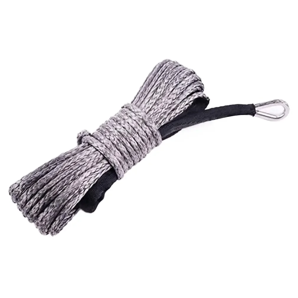 

New 7700lbs Electric Winch Rope Nylon Rope High Strength Fiber Rope 6mmx15m Car Tow Rope Tow Strap