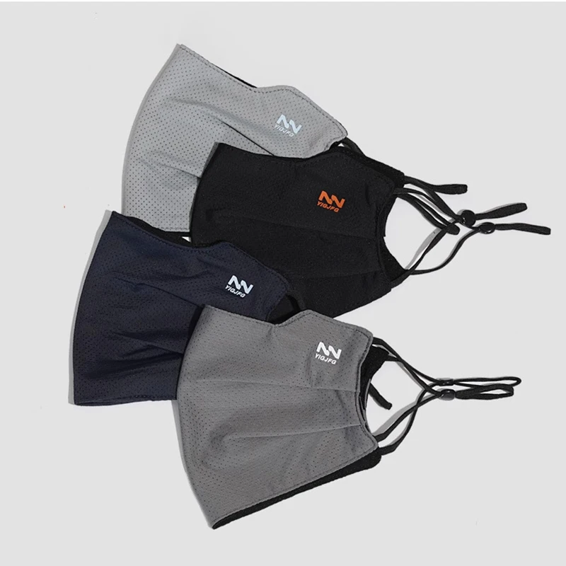 

Hot Sale Reusable Summer Cycling UV Shield For Men; Breathable Solid Color Washable Face Mask For Sun Protection