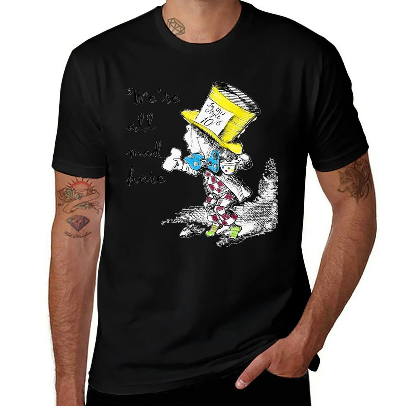Mad Hatter Tea Party T-Shirt Casual Lightweight Short Sleeve Top