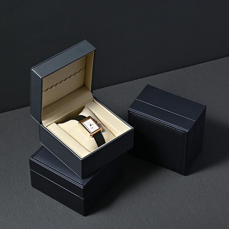 Oirlv Premium Single Watch Box With Pillow Grey Watch Case Storage Box Leather Watch Gift Box Customize Logo Wrist Watches Boxes